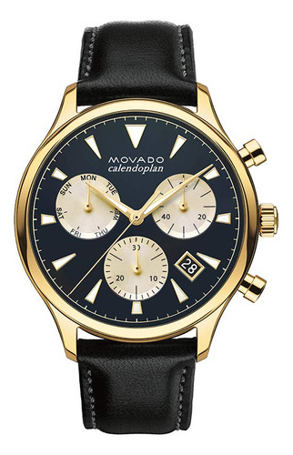 Movado Heritage, Caja De Acero Chapado En Oro Inico Esfera A