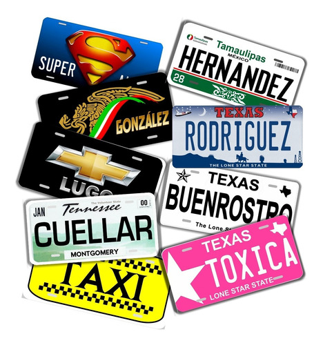 Placas Para Auto Personalizadas Con Tu Diseño Favorito.