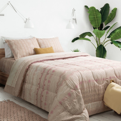 Combo Sommier Y Colchón Piero Almohadas Sábanas Y Acolchado