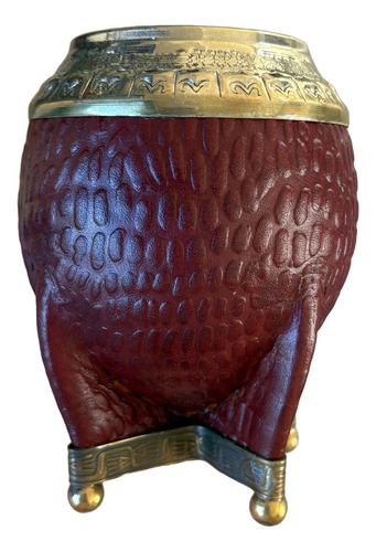Mate Torpedo De Calabaza Bordó Torpedo Croco Con Patitas Bordo