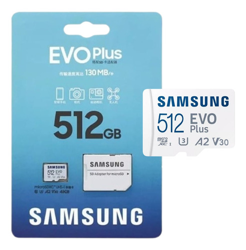 Cartão De Memória Samsung Evo Plus 512gb 130mbs Original Nfe