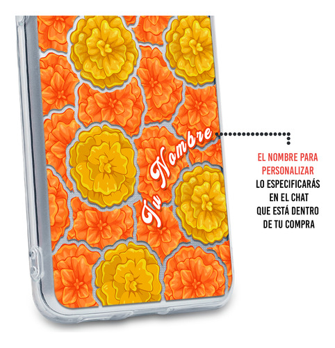 Funda Para Zte Para Mujer Flores Cempasúchil Con Nombre
