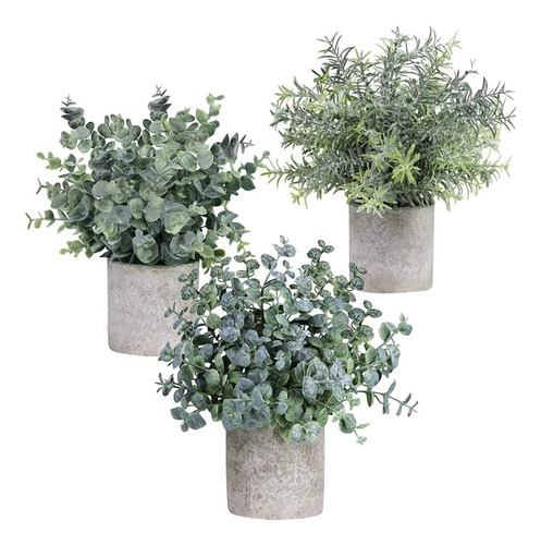 Artificiales Macetas Decorativas Bonsai Hogar-3 Plantas  