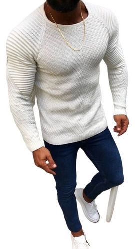 Suéter De Punto Masculino Slim Fit O-cuello Masculino Sexy