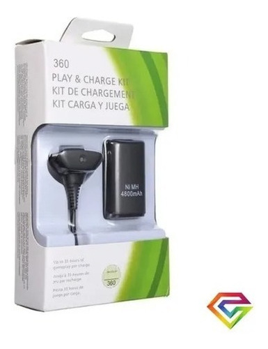 Kit De Carga Juega Xbox 360 Batería 4800 Mah Cable Cargador
