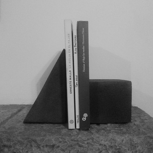 Sujetalibros Figuras Geometricas Minimalista Cemento+maceta
