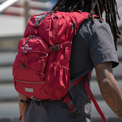 Mochila De Hidratación Oasis 22l Con Vejiga 3l Teton Sports Color Rojo Diseño De La Tela Lisa