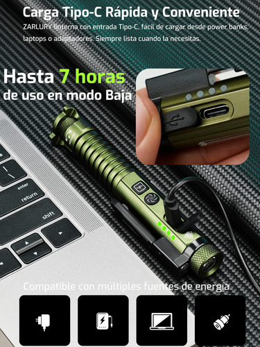 ZARLURY Linterna LED de Bolsillo, Mini Lámpara Médica con 11 Modos de Luz, Base Magnética, Abrebotellas, Alta Luminosidad, IP67 Resistente al Agua