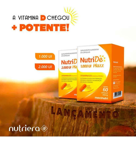 Kit de vitamina D Nutride 02, 1000 UI con 60 cápsulas de sabor Maxinutri, 60 cápsulas