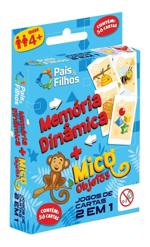 Jogo Da Memória Infantil 56 Cartas 2 Em 1 Pais E Filhos