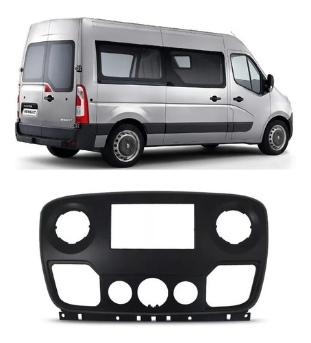 Imagem 2 de 6 de Moldura Fiamon 2din Renault Master 2013 2022 Preta 4091