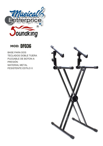 Soundking Df036 Base Para Teclado Doble Reforzada