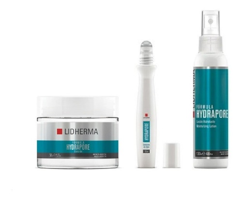 Lidherma Kit 3 Productos Hydrapore Crema Gel + Ojos + Loción