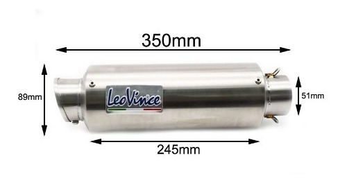 Escape Tronador Leo Vince Moto 34cm Inoxidable / Reductor