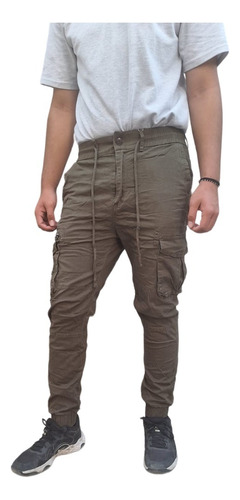 Pantalón Para Hombre Jogger De Tela Tipo Cargo 