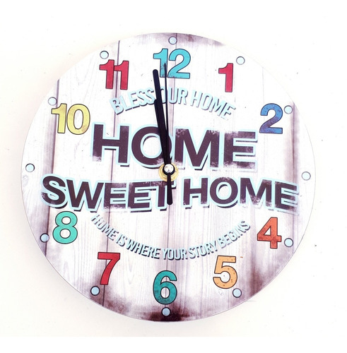 Reloj De Pared Home Sweet Home Hogar Dulce Vintage