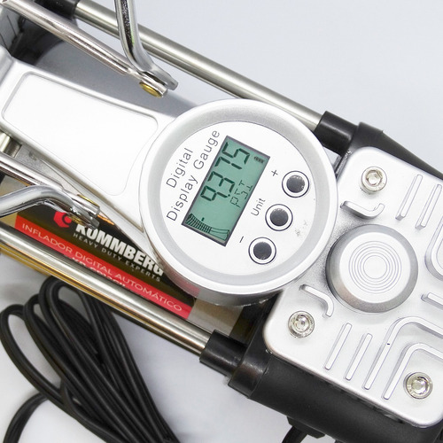 Imagen 3 de 10 de Inflador Digital Kommberg Mini Compresor Auto 12v Linterna