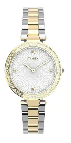 Reloj de pulsera Timex TW2V24500, para mujer, con correa de acero inoxidable color plateado