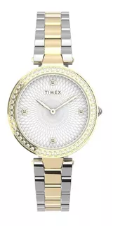 Reloj de pulsera Timex TW2V24500, para mujer, con correa de acero inoxidable color plateado