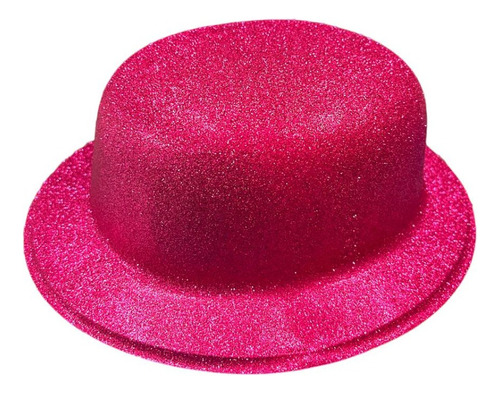 1 Sombrero De Plastico Con Diamantina En Color Fucsia