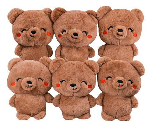 Mayoreo Set 6 Pza Osos Ositos De Peluche Café Pelucheria