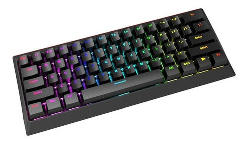 Imagen 2 de 2 de Teclado Mecanico Gamer Marvo Kg962 60% Switch Red Rainbow Negro Inglés