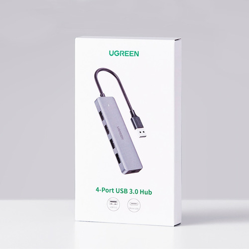 Ugreen Hub Usb-a A 4 Puertos Usb-a 3.0 Gris