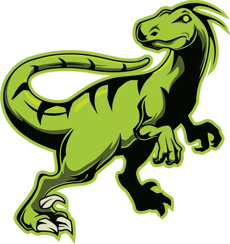 Calcomanía De Dinosaurio De Raptor Verde, Calcomanía De Dino