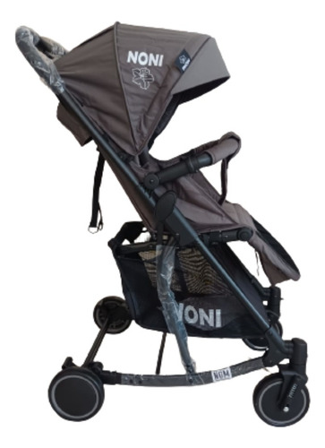 Carriola Mecedora De Paseo Mango Abatible. Noni Is-555-d. Color Gris Oscuro Chasis Negro