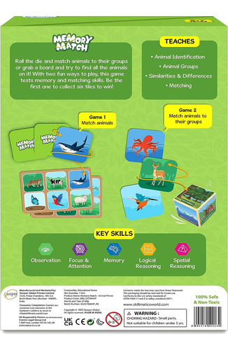 Juego De Mesa Memory Match : Animal Planet