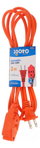 Extension Electrica Uso Rudo 2mt 120v 15a Naranja 10 Piezas