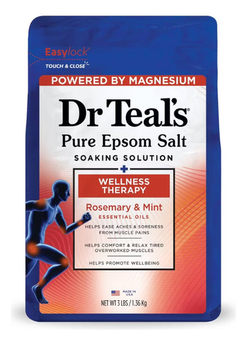 Dr Teal's Baño Sales Epsom C/magnesio Terapia De Bienestar. Menta Romero
