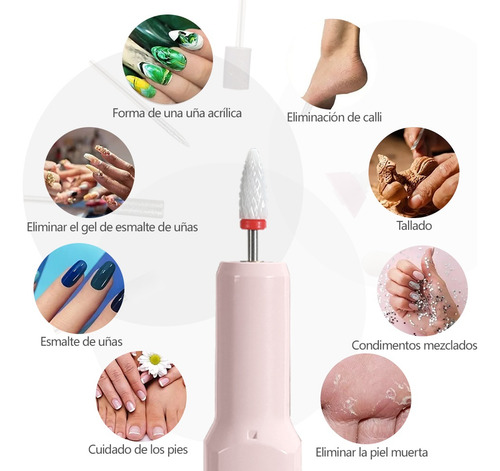 Kit De Uñas Taladro De Uñas Lima De Uñas Eléctrica Motor De