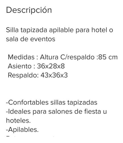 Imagen 5 de 5 de Sillas Apilables, Precio Total