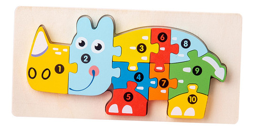 Rompecabezas De Animales De Madera Coloridos Para Niños