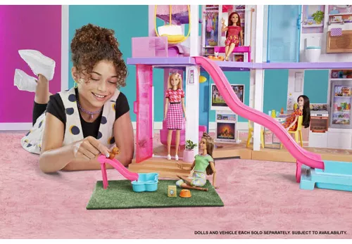 Mega casa dos sonhos da barbie dreamhouse + 75 peças - mattel no