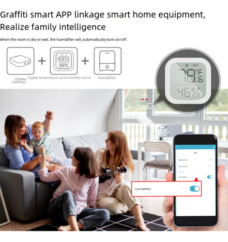 Sensor Redondo De Temperatura Y Humedad Zigbee - Smart Zigbe