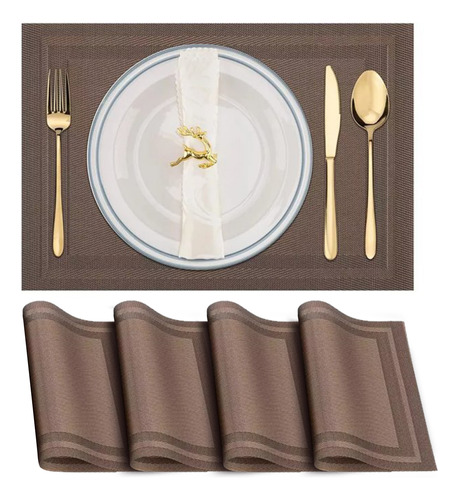 Mantel Individual De Pvc Para La Mesa Lavable 4 Piezas