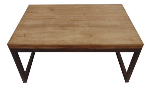 Mesa De Centro Alta - Estructura Metal & Tapa En Madera