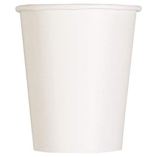 Vasos De Papel Sólido De 9 Oz, Blancos, 14 Uds.