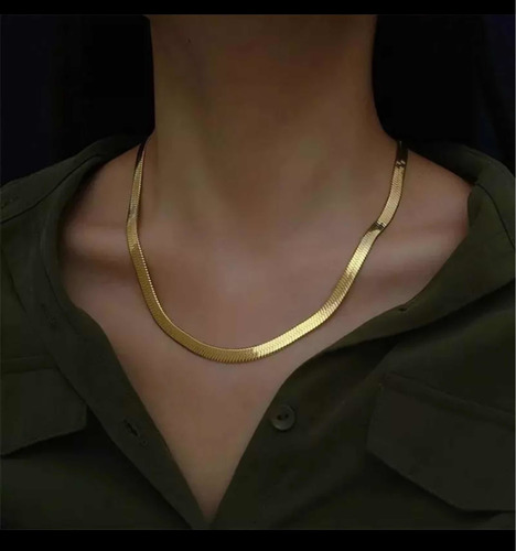 Collar De Cadena De Ley 925 Para Mujer Oro 18 K, 4mm Joyería