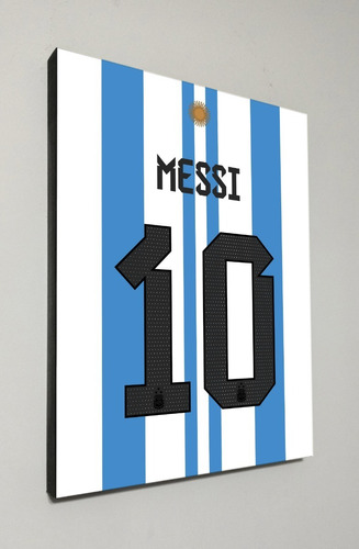Cuadro Messi Camiseta Argentina Mundial 30x40 Cm