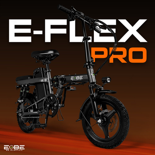 Bicicleta E-be Electrica Plegable E-flex Pro 750w 35km/h Color Negro