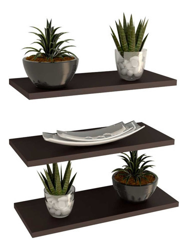 Imagen 1 de 8 de 3 Repisas Flotantes Minimalistas Melamina Vintage 30x15 Color Chocolate