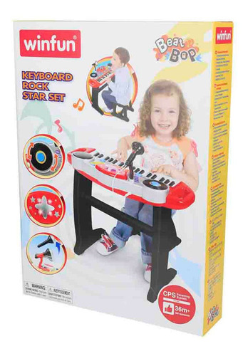 Imagen 4 de 4 de Piano De Juguete Teclado Musical P/ Niños +3 C/ Banquito