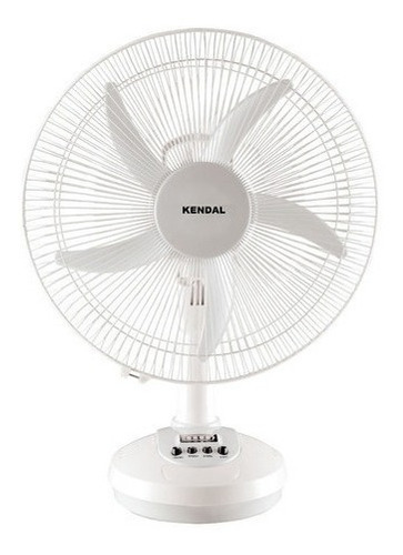 Ventilador Recargable Usb Kendal 16¨ Blanco 5 Velocidades Material de las aspas Plástico