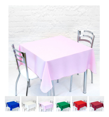 Kit 2 Toalhas De Mesa Oxford Liso P Mesa 4 Cadeiras - Oferta Cor Rosa