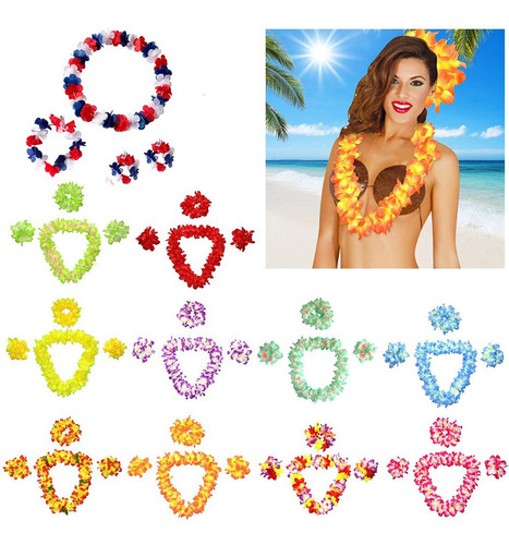 Collar Con Flores Hawaianas, Diadema, Guirnalda, Boda