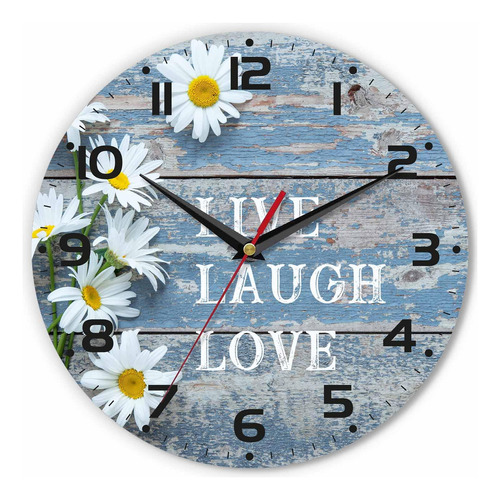 Reloj De Pared Live Laugh Love De 10 Pulgadas, Funciona Con