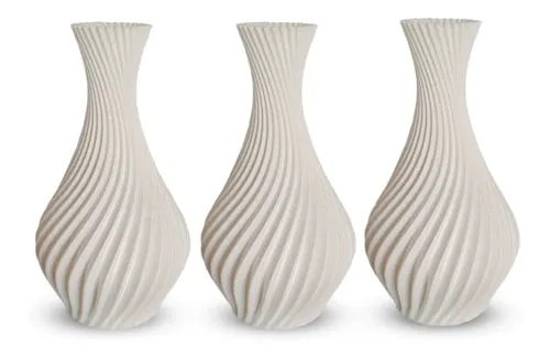 3 Vasos Decorativos Modelo Espiral Marca Universo Alt